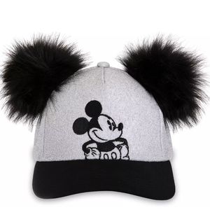 Disney Sparkle Fluffy Pompom Ears Baseball Cap